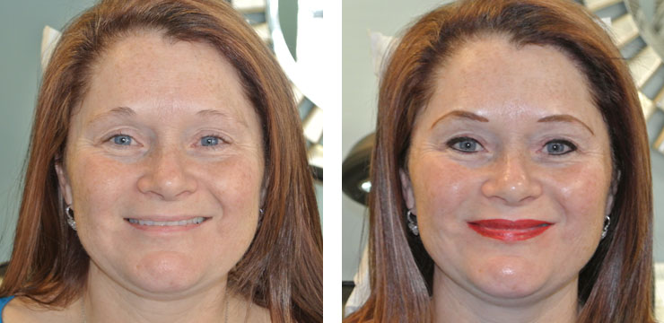 Before and After - Eyebrows, Eyes & Lips